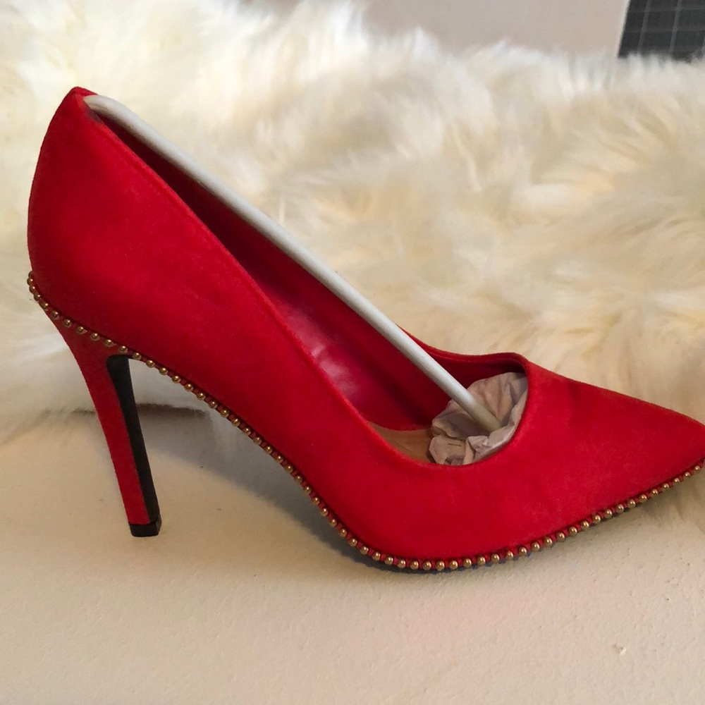 Red Studded Pumps
